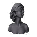 SOGA 36cm Black Resin Sculpture Blindfold Lady Bust Design for Home Decor-0