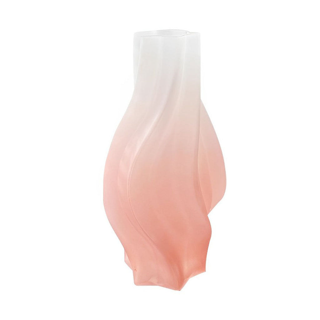 NNEAGS 32cm Pink Glass Vase Art Blown Hand Flower Tall Vintage Art Vases