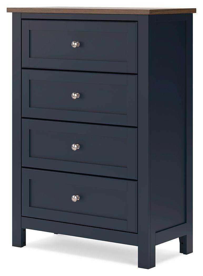 Landocken - Four Drawer Chest - Brown / Blue-1