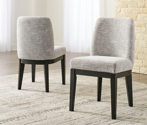 Burkhaus - Dining UPH Side Chair (Set of 2) - Beige / Dark Brown-0