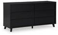 Danziar - Six Drawer Dresser - Black-0