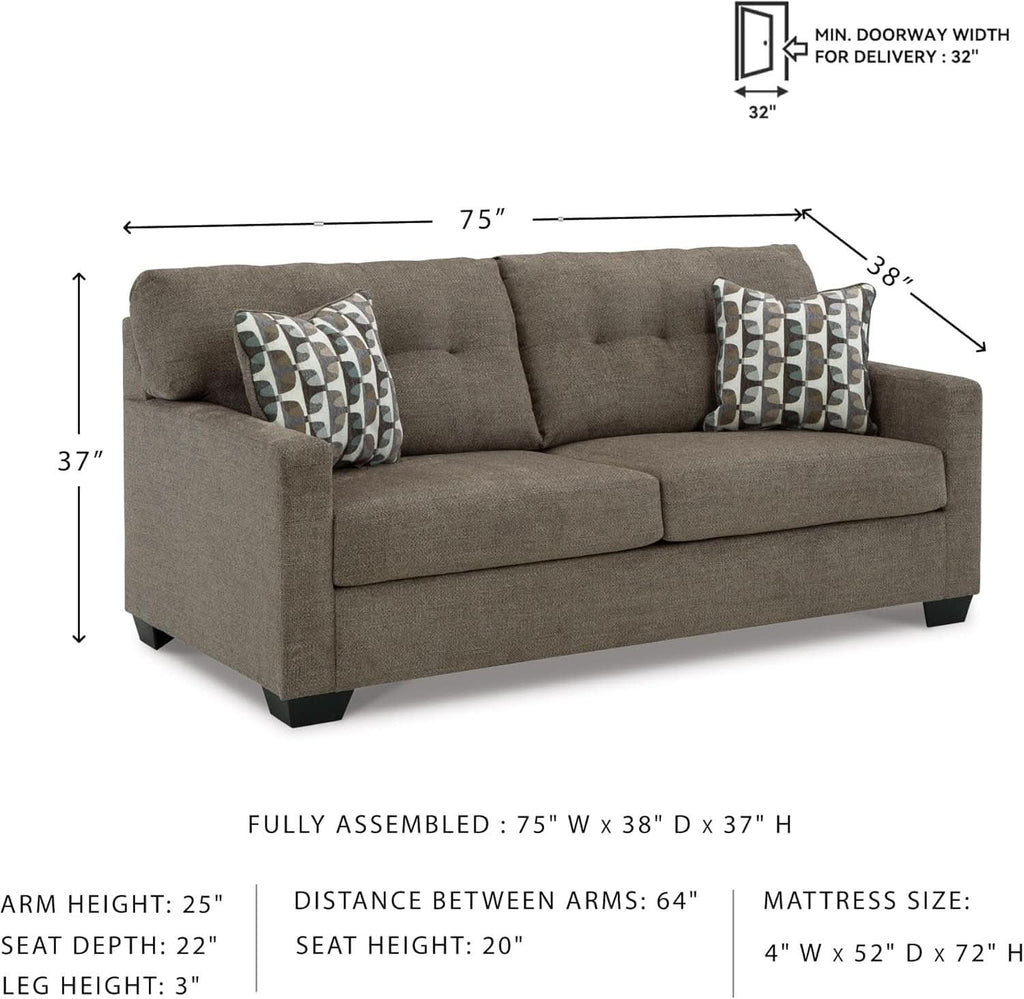Contemporary Espresso Full Size Sofa Sleeper MemoryFoam-2