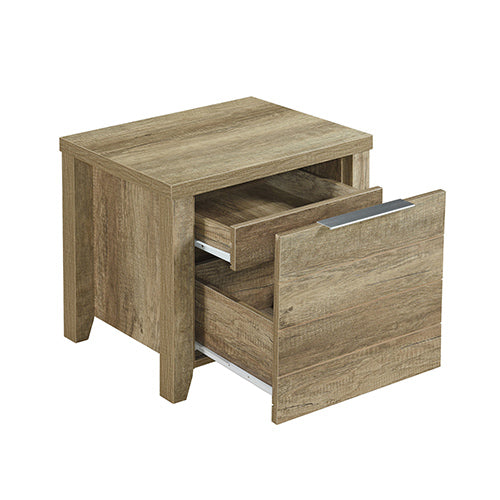 NNEDSZ Pieces Bedroom Suite Natural Wood Like MDF Structure King Size Oak Colour Bed, Bedside Table, Tallboy & Dresser