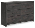 Hollivern - Six Drawer Dresser - Dark Gray-0