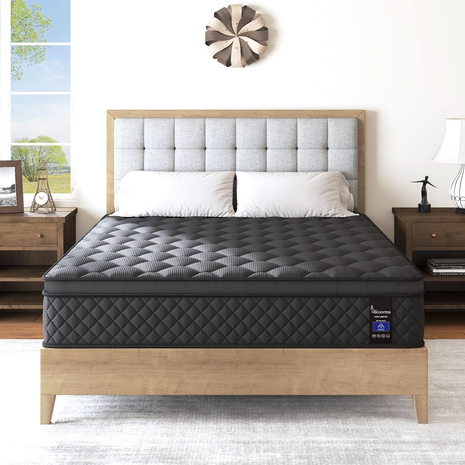 Queen 14 Inch Hybrid Mattress With Lumbar Support And Motion Isolation