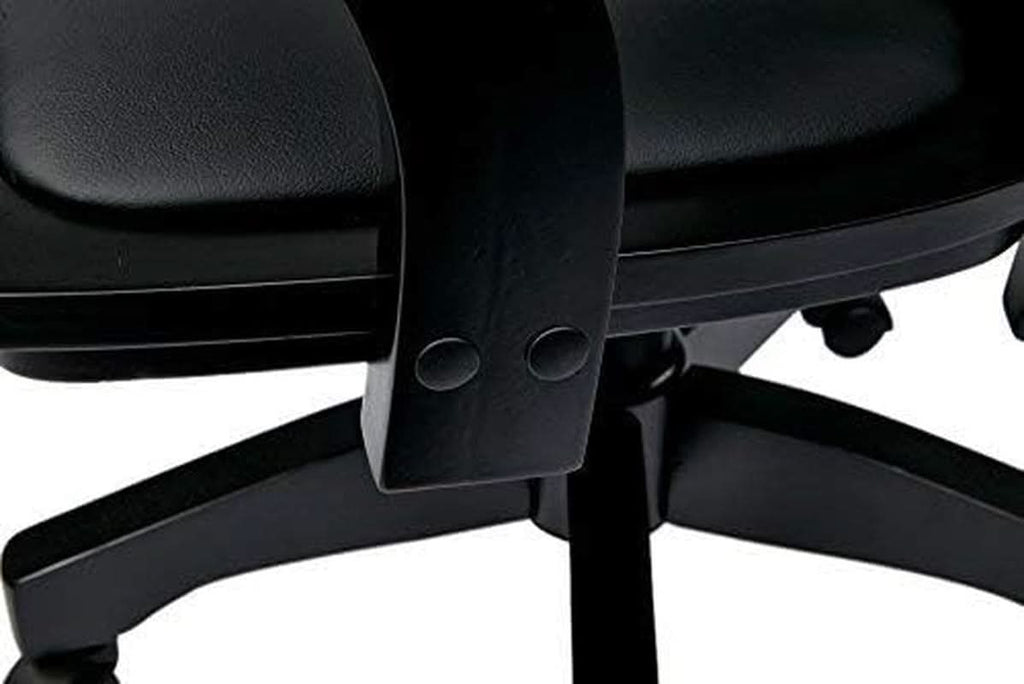 Deluxe Wood Banker Desk Chair Black Adjustable Height Tilt-4