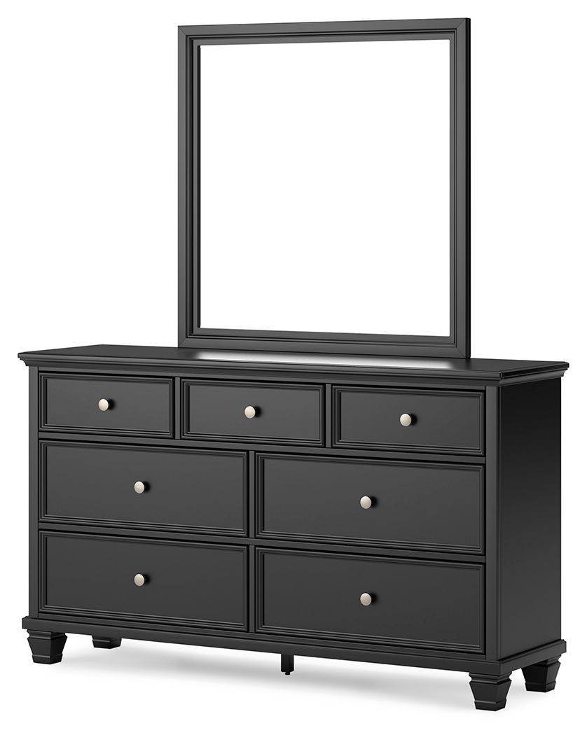 Lanolee - Dresser And Mirror - Black-1