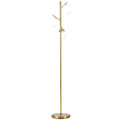 HOMCOM 3-Light Modern Floor Lamps for Living Room, Tree Standing Lamp for Bedroom with Globe Lampshade, Steel Base, (Bulb not Included), Gold