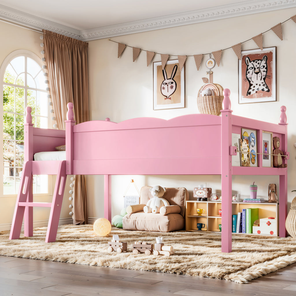 Twin Size Pink Loft Bed