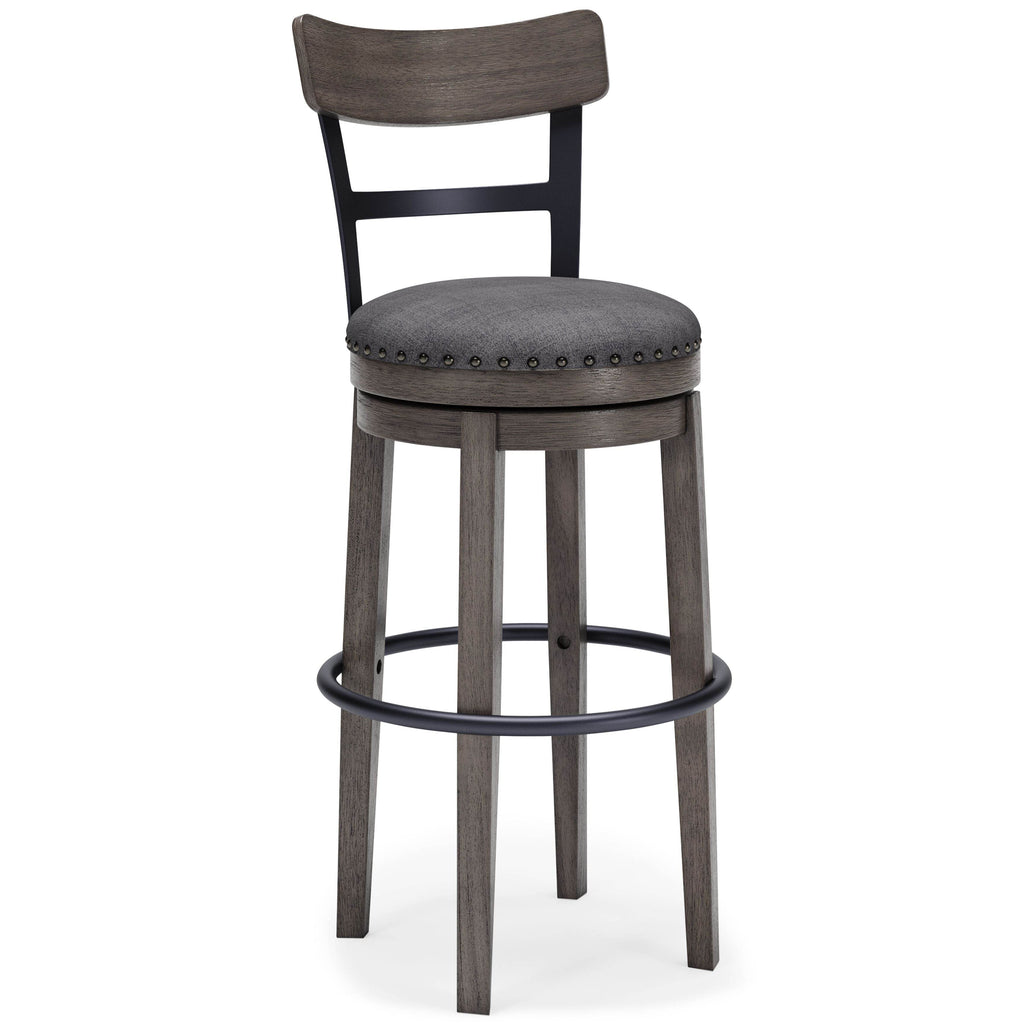 Caitbrook - Tall UPH Swivel Barstool - Gray-0