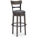 Caitbrook - Tall UPH Swivel Barstool - Gray-0