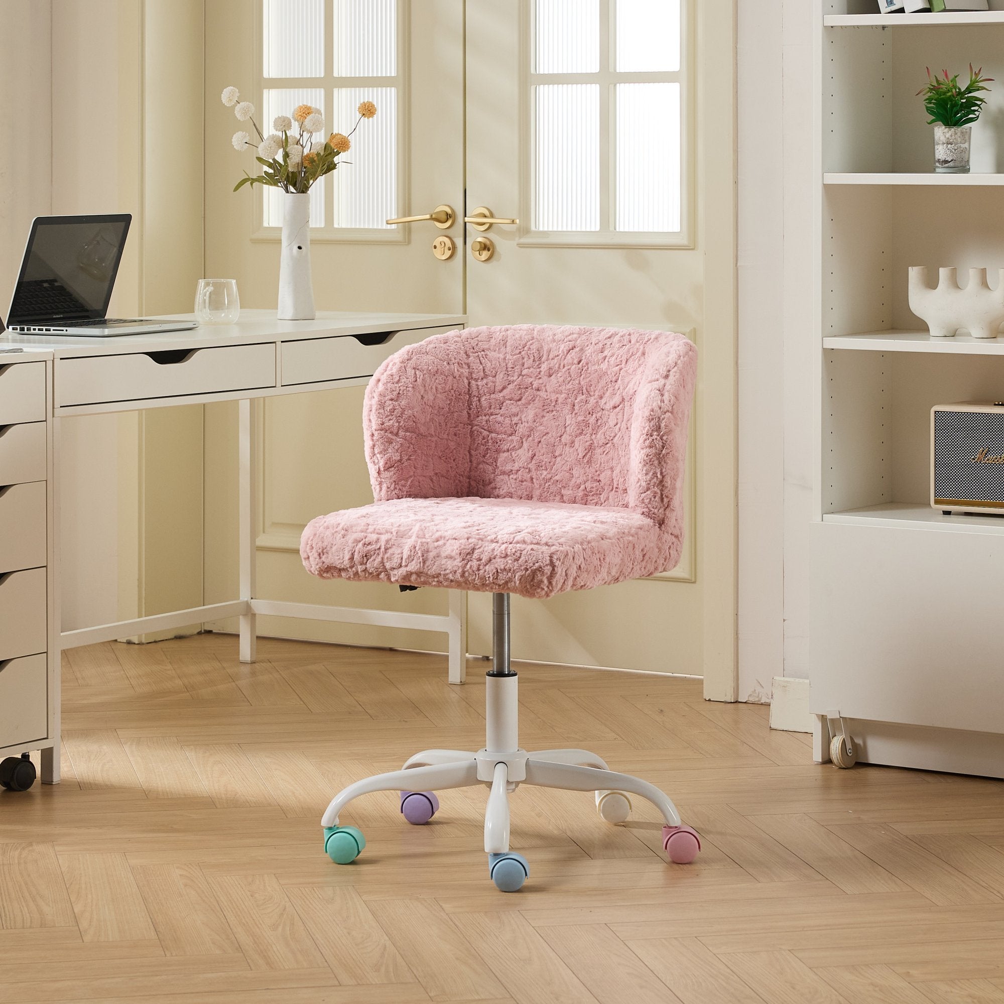 Artificial Faux Rabbit Home Office Chair