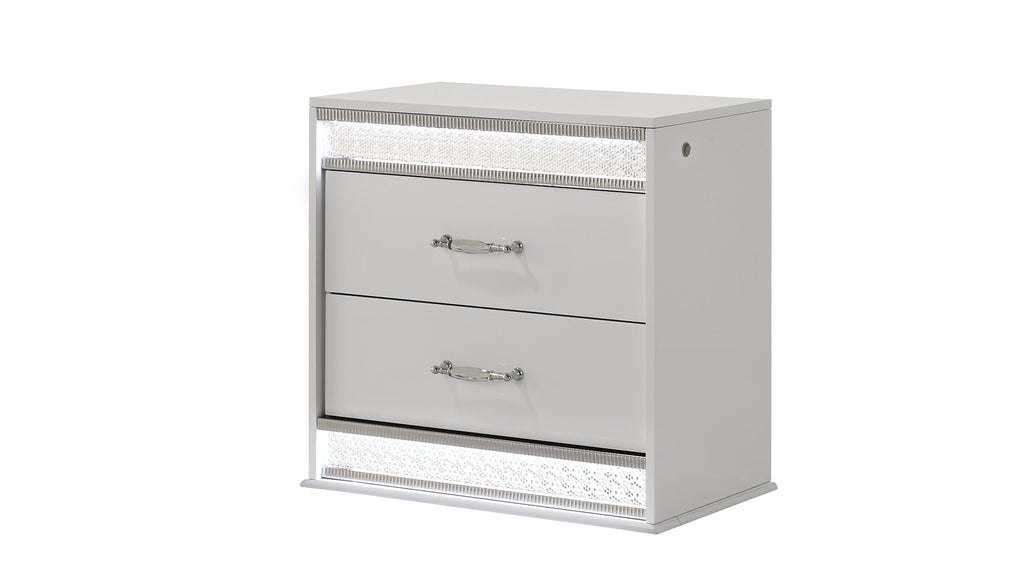 Glam Modern Style 2-Drawer Night stand Made with Wood in White      same asG150108644  (NJ inventory)