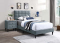 Luxury Twin Size Bed Nightstands Gray Bedroom Set