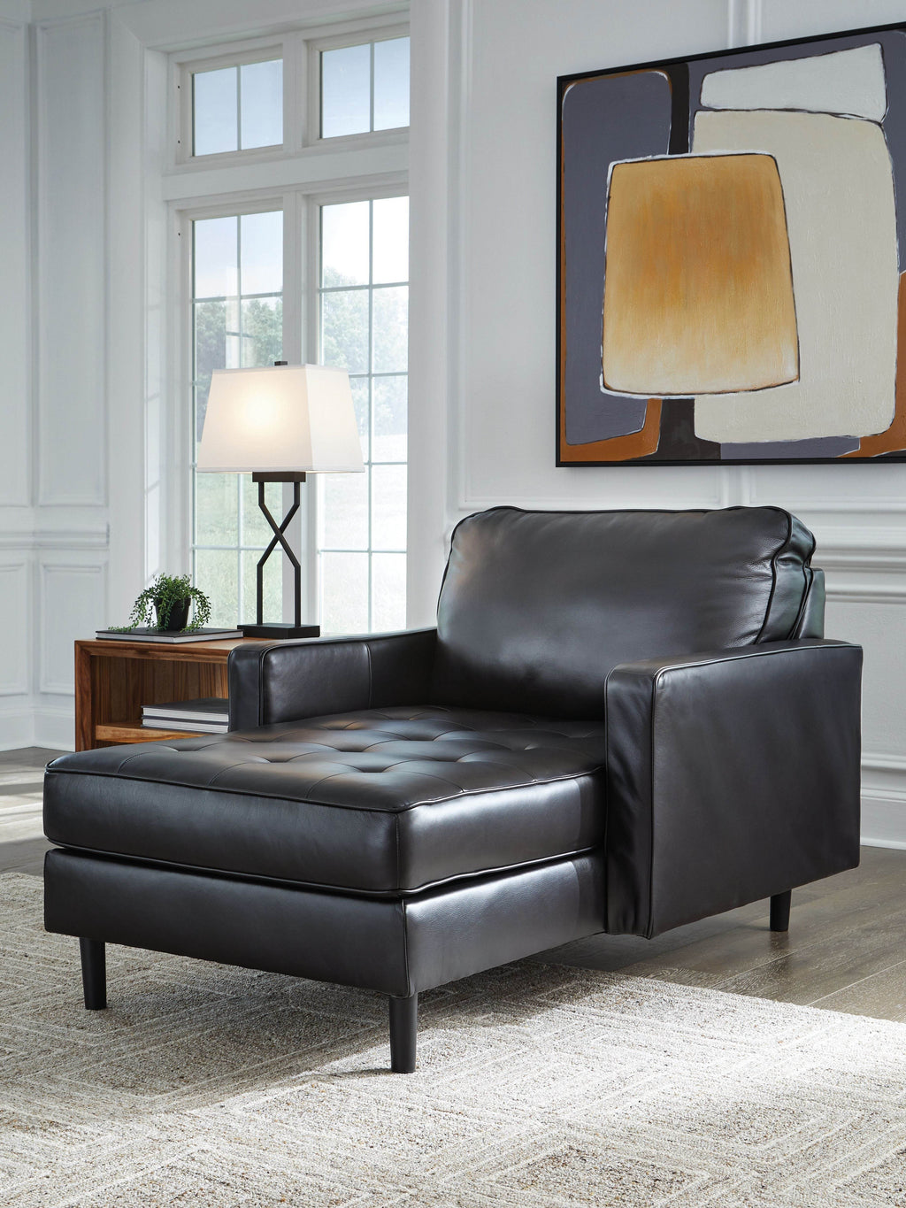 Bryceview - Chaise - Leather Match - Onyx-1