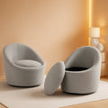 Swivel Accent Chairs Three Sixty Rotation Light Grey