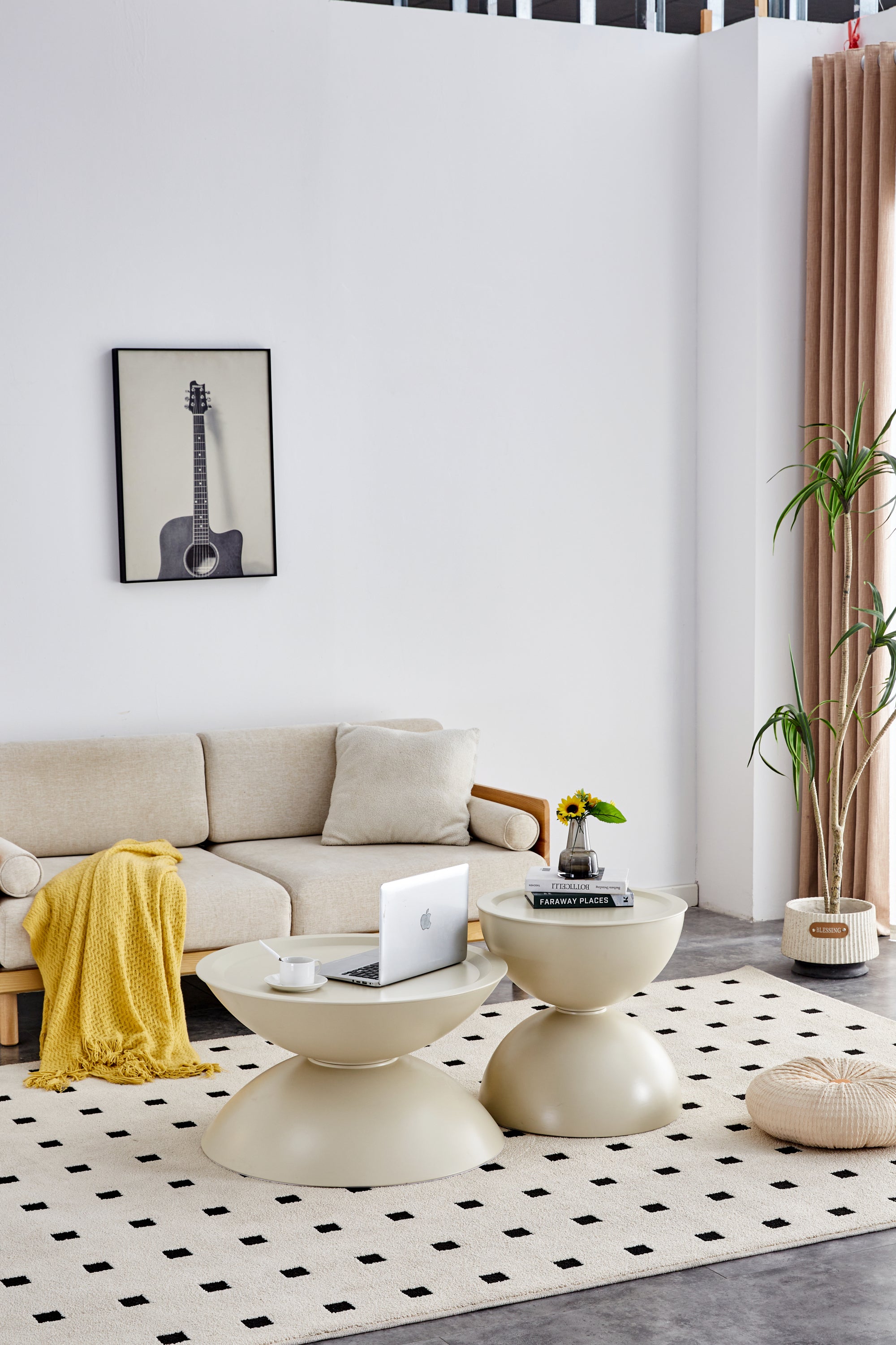Milk White coffee round tables