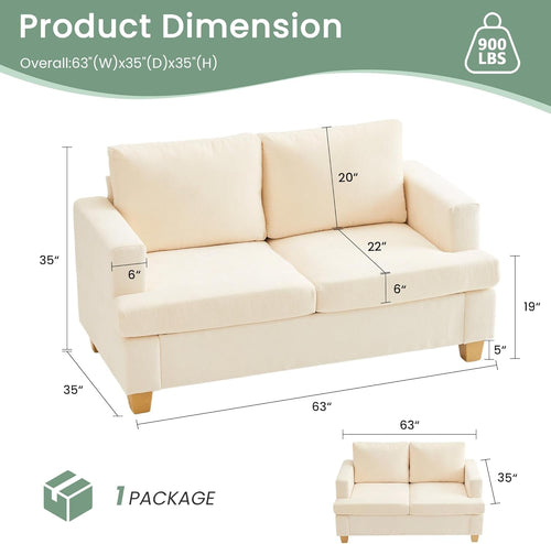 Beige Chenille Sleeper Sofa Three-Seater Loveseat Set-1