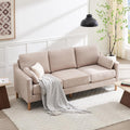 Khaki Linen Sofa 83.5 Inch Ultra Deep Cushioning-0