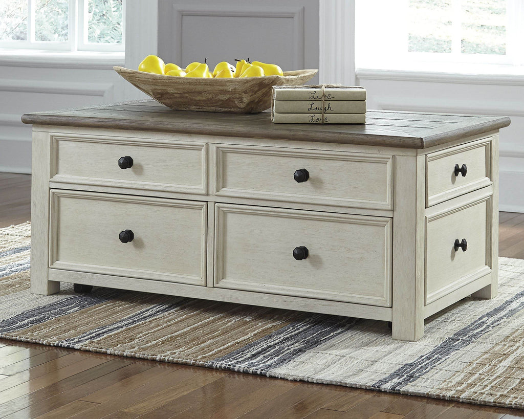 Bolanburg - Lift Top Cocktail Table - White / Brown / Beige-1
