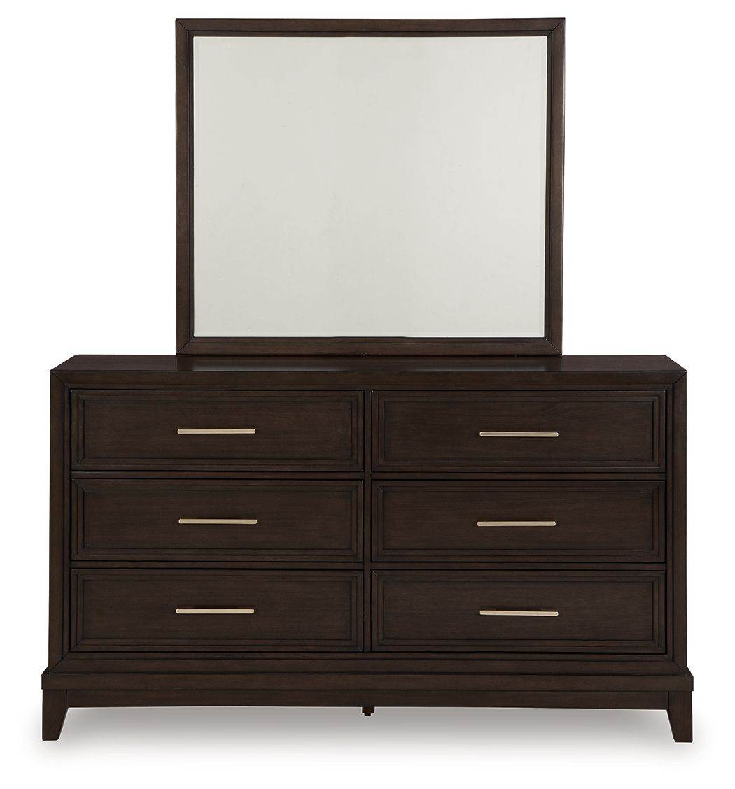 Neymorton - Dresser And Mirror - Dark Grayish Brown-1