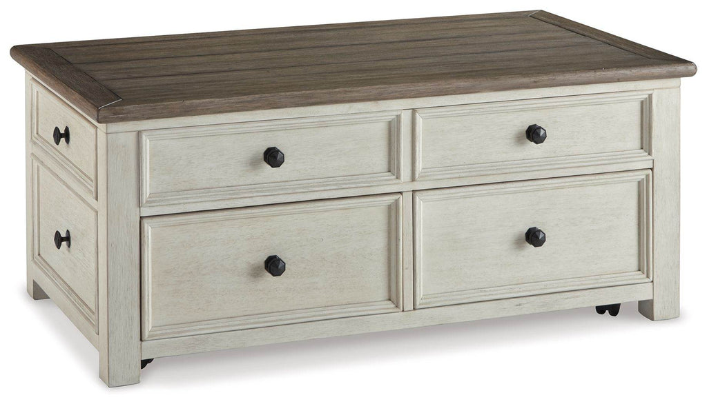Bolanburg - Lift Top Cocktail Table - White / Brown / Beige-0