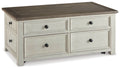 Bolanburg - Lift Top Cocktail Table - White / Brown / Beige-0