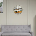 Golden Deer Painted Round Wall Clocks for Living Room Modern Design~5198-0