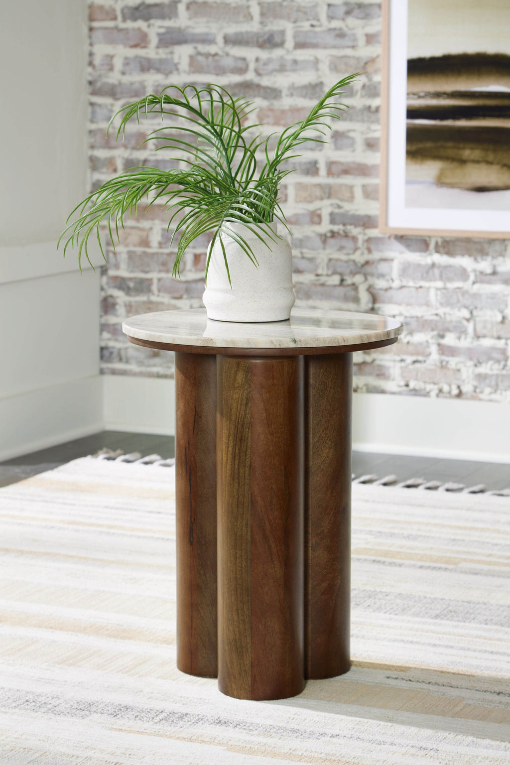 Henfield - Accent Table - Beige / Brown-2