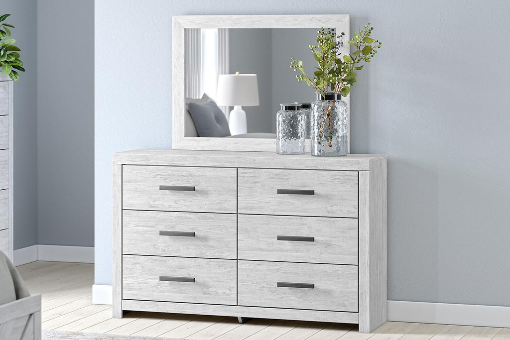 Cayboni - Dresser And Mirror - Whitewash-1