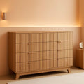 Natural Oak Fluted Textured Dresser 48 Inch Width Measurement