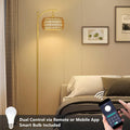 Arc Floor Lamp Timeless Brass Finish Remote Dimmable-3