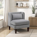 Modern Dark Gray Accent Chair Cushion Seat Corduroy Fabric Upholstery