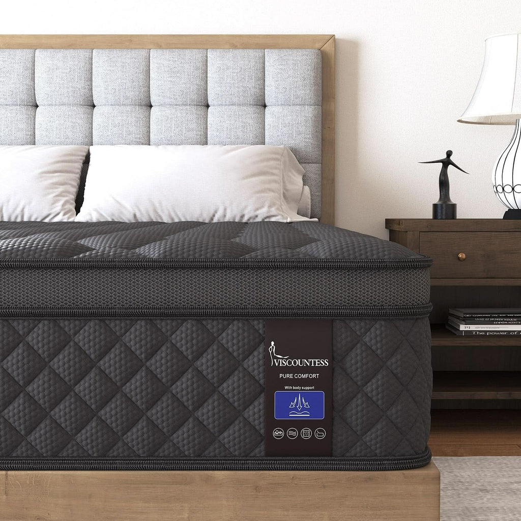 Queen 14 Inch Hybrid Mattress With Lumbar Support And Motion Isolation