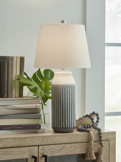 Afener - Ceramic Table Lamp (Set of 2) - Blue / Beige-1
