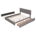 Upholstered Platform Bed with 2 Drawers and Twin XL Trundle