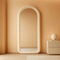 63 By 24 Inch Arched Full Length Freestanding Floor Mirror White-0