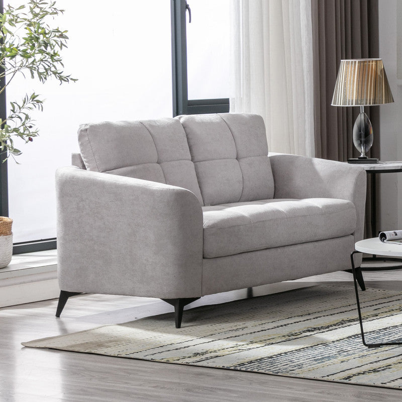 Carlotta Light Gray Fabric Loveseat