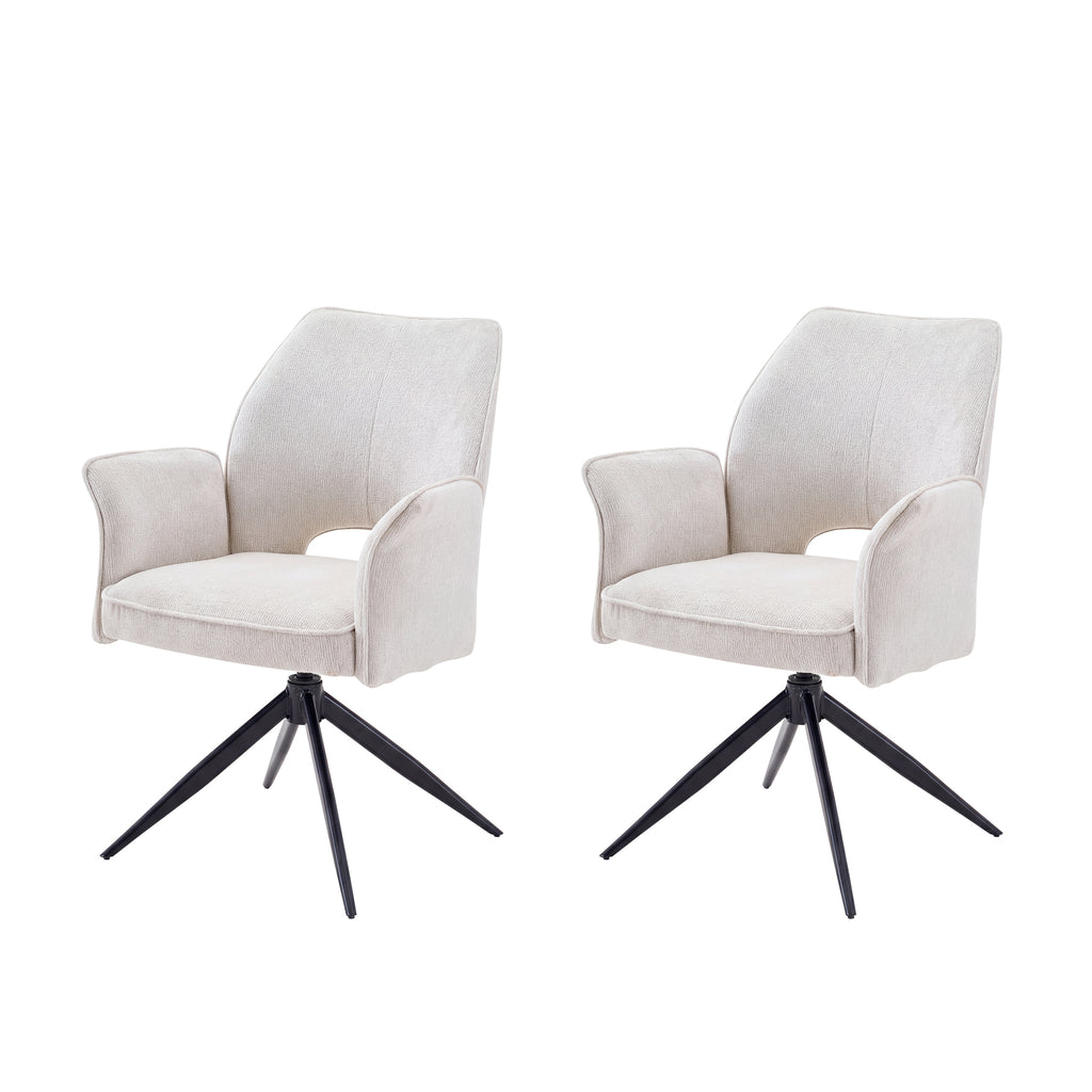 Set of 2  White Modern Dining Chairs