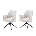 Set of 2  White Modern Dining Chairs