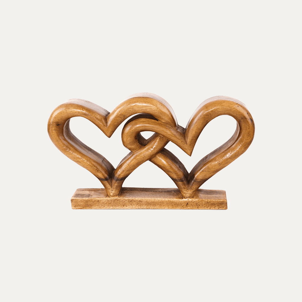 Handcrafted Acacia Wood Heart Sculpture-54
