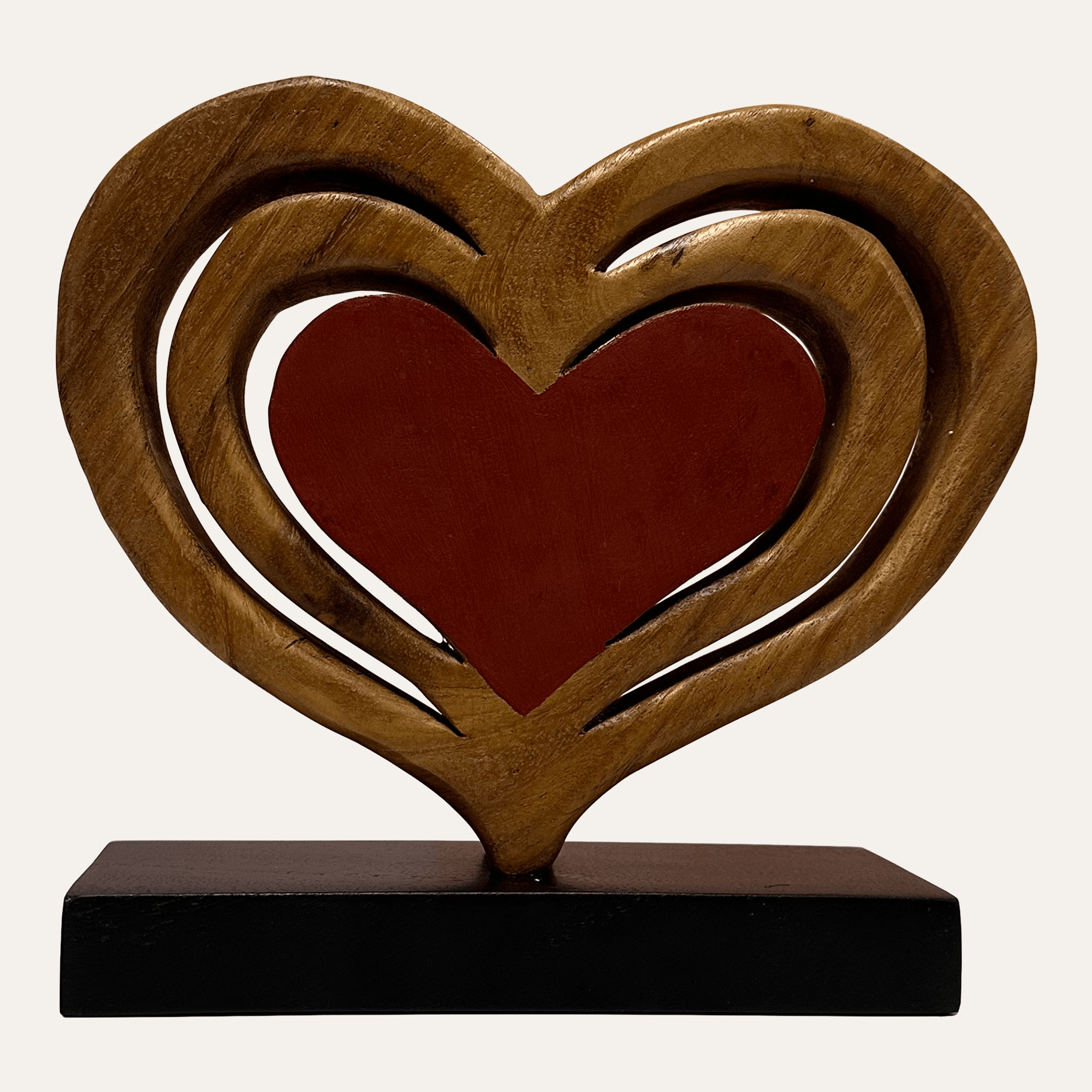 Handcrafted Acacia Wood Heart Sculpture-53