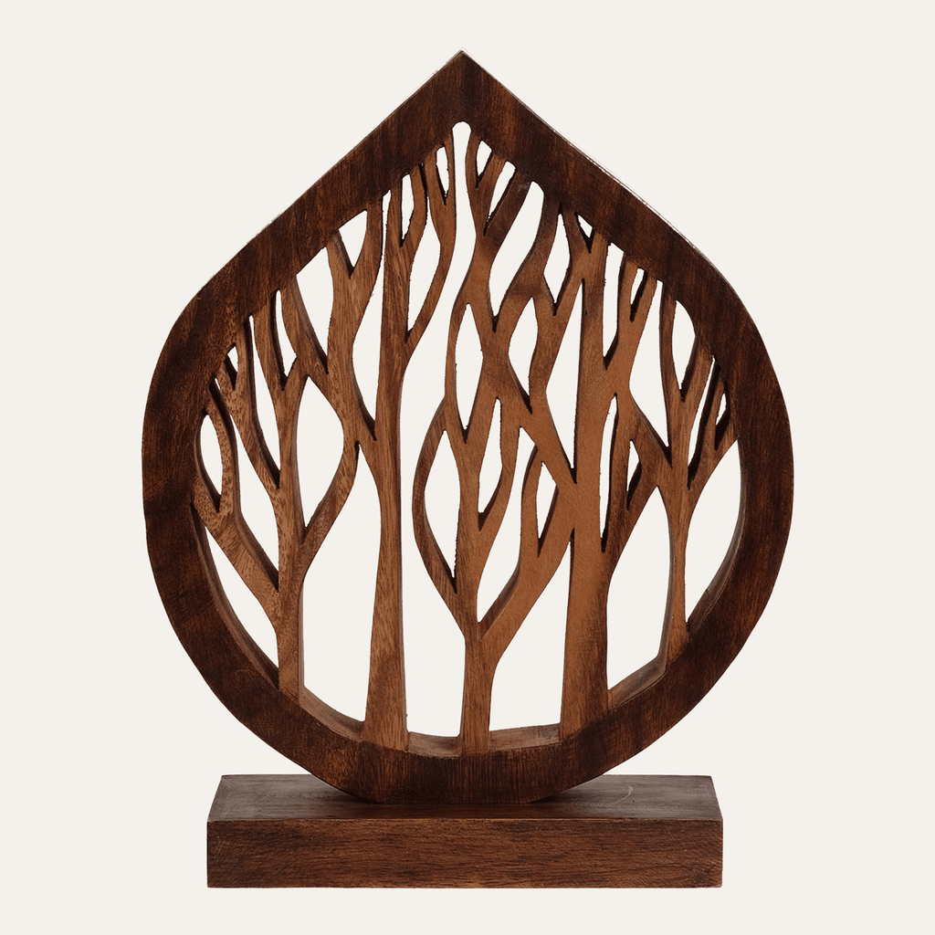 Handcrafted Acacia Wood Heart Sculpture-32