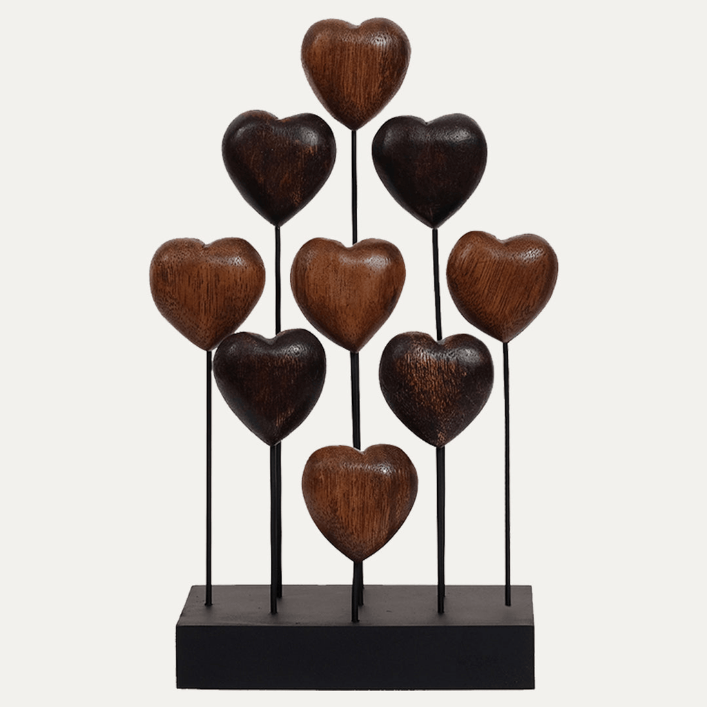 Handcrafted Acacia Wood Heart Sculpture-6