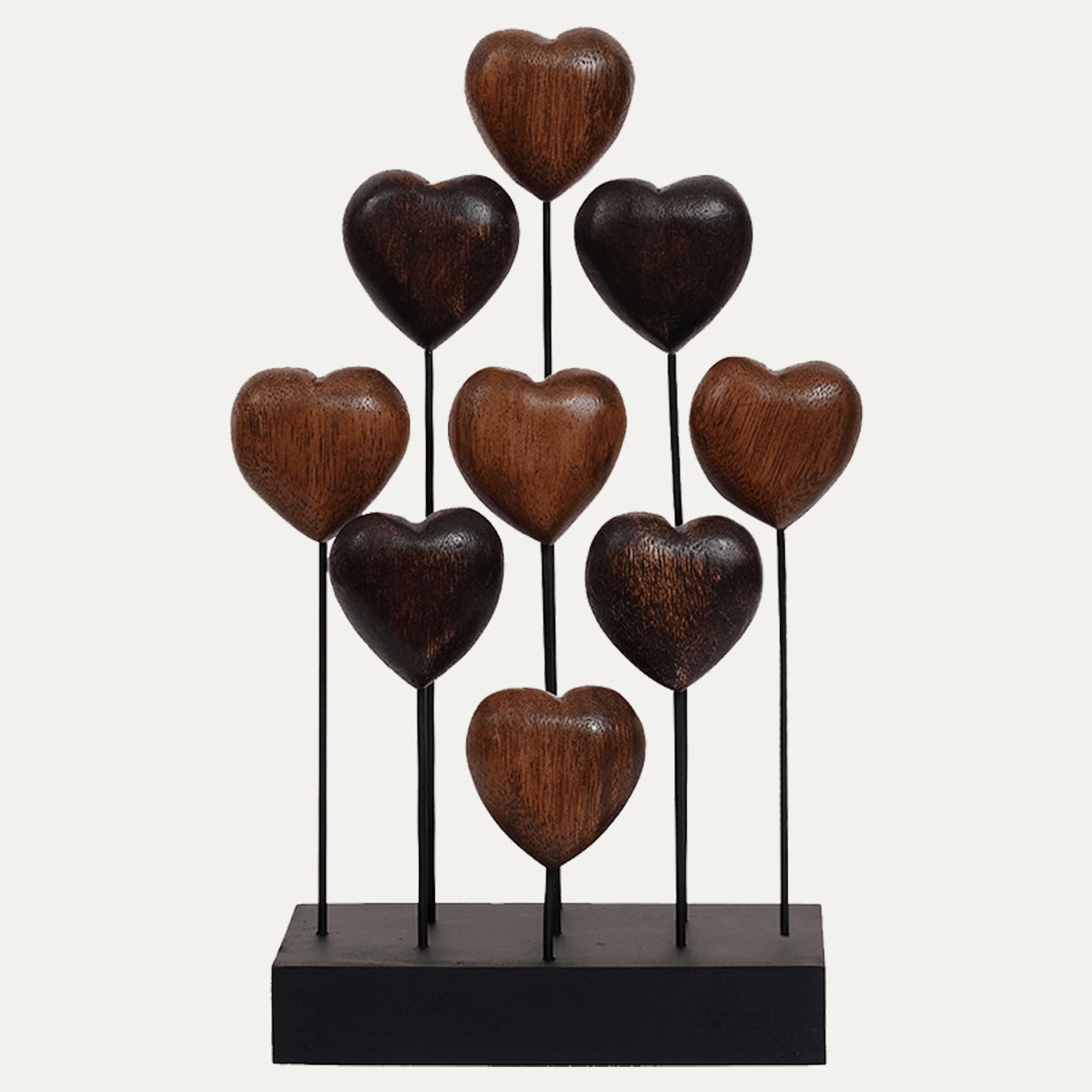 Handcrafted Acacia Wood Heart Sculpture-6
