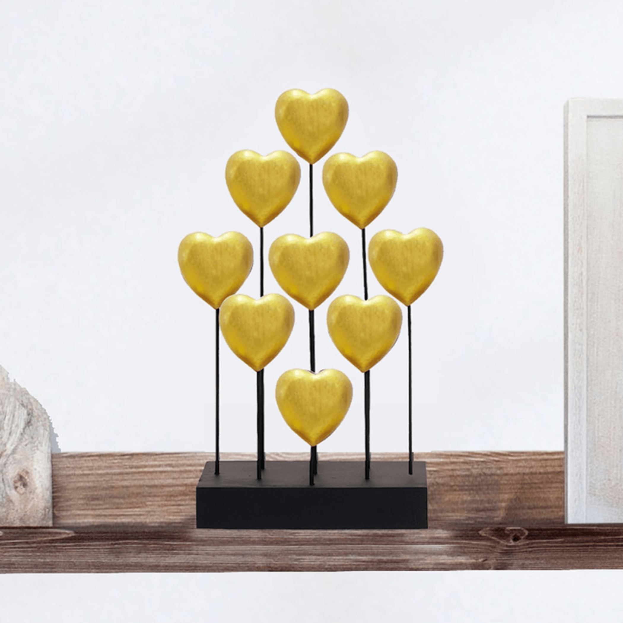 Handcrafted Acacia Wood Heart Sculpture-9