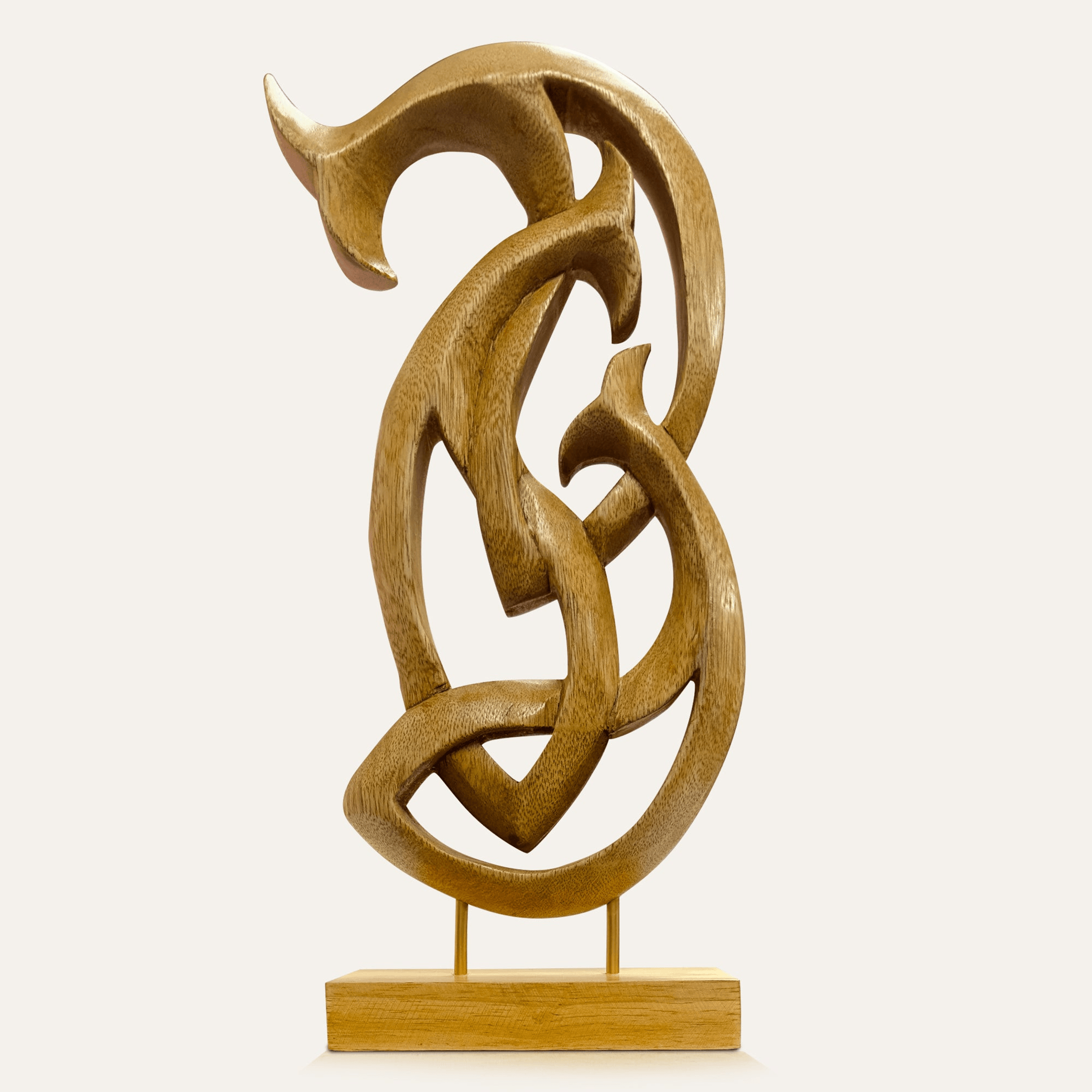 Handcrafted Acacia Wood Heart Sculpture-34
