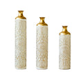 Home Droplet Shaped White Metal Vase