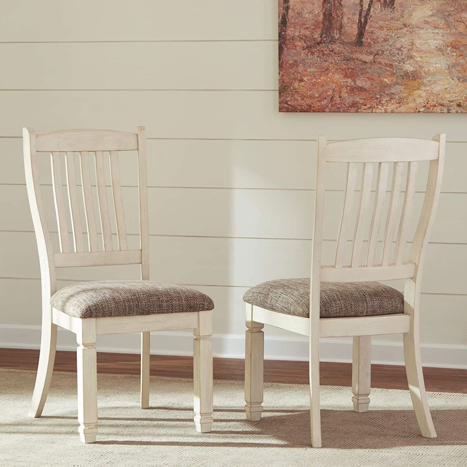 20 Inch Upholstered Dining Chair Antique White Set Of 2-1