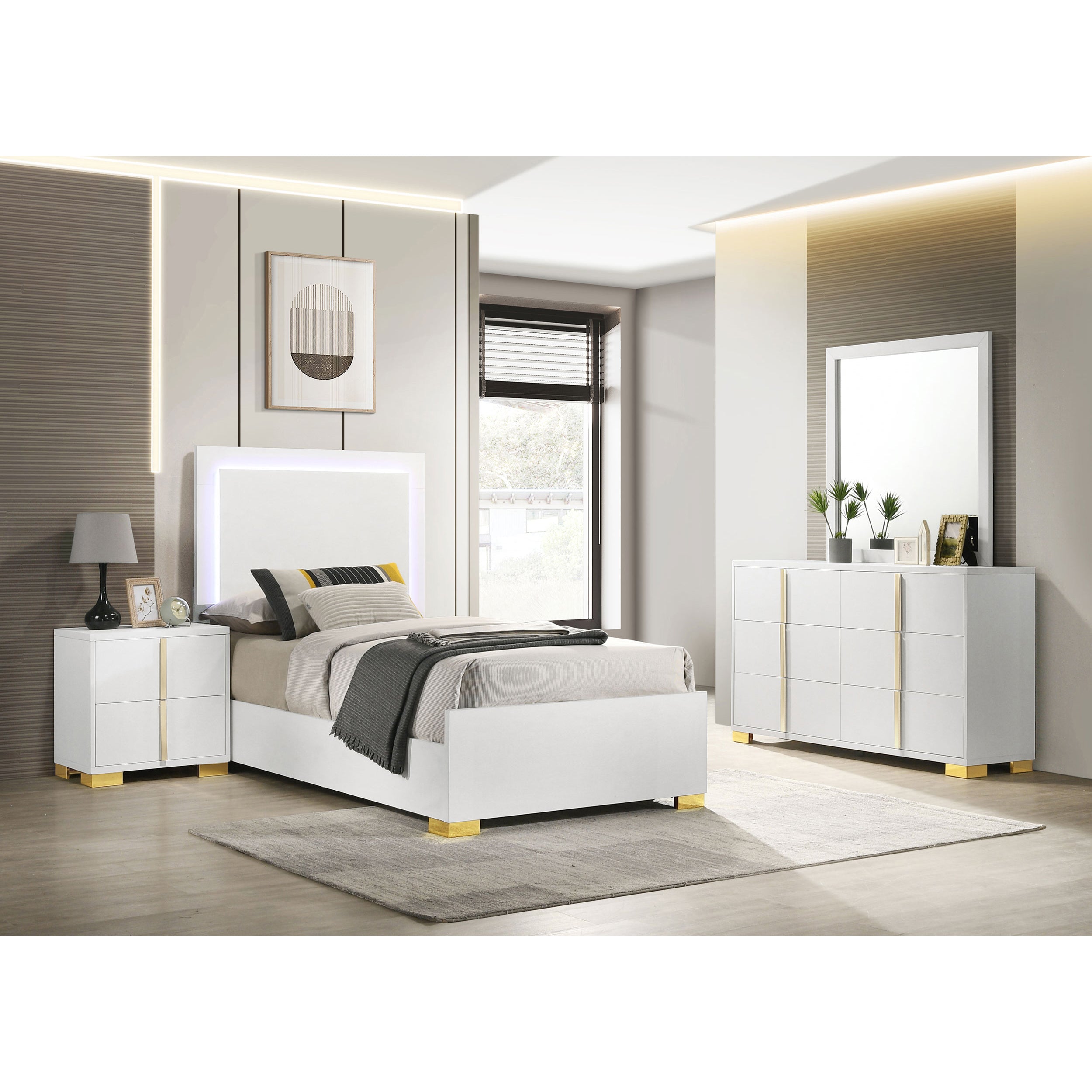 White 4-piece Twin Bedroom Set